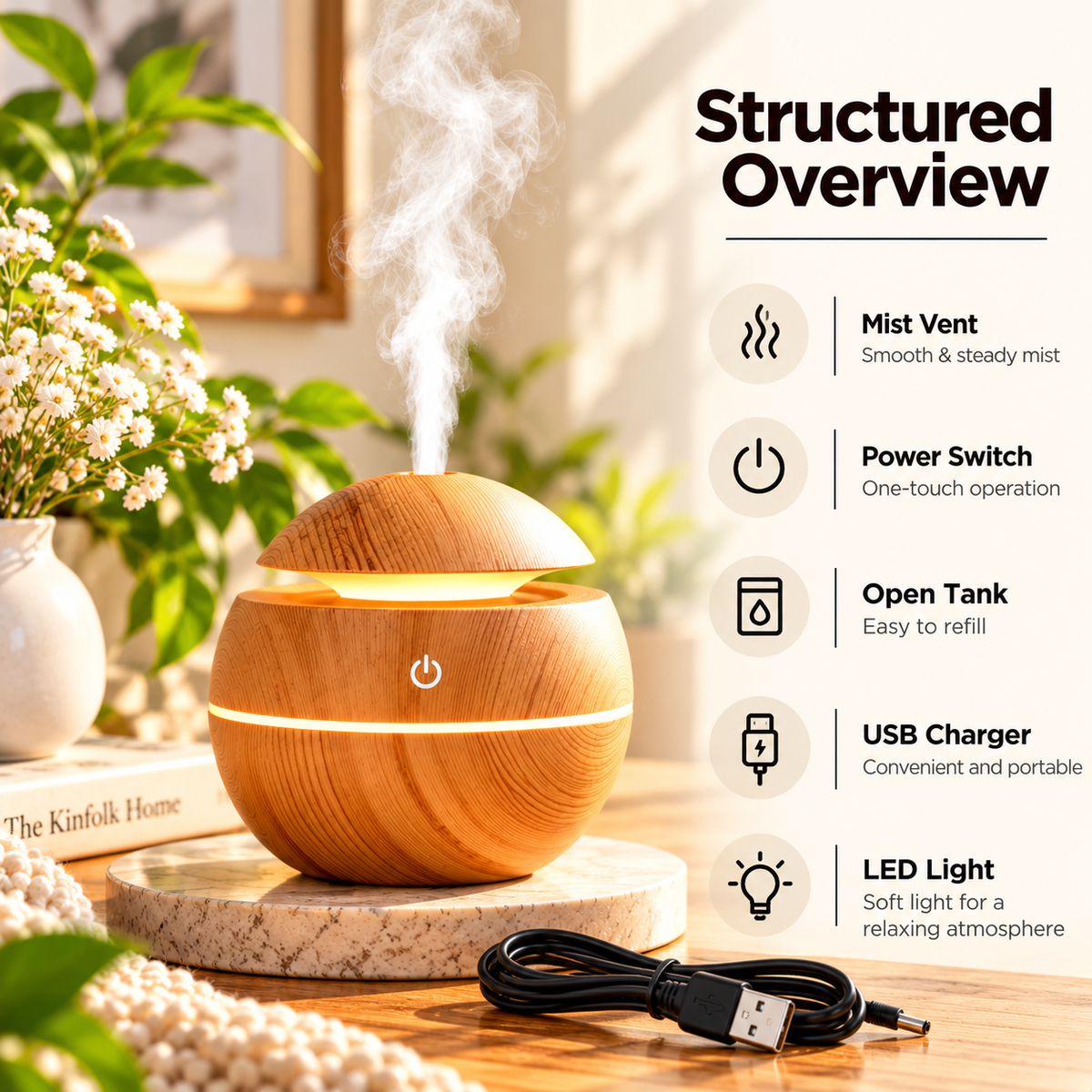 FreshLight AuraMist – Wood Grain Diffuser